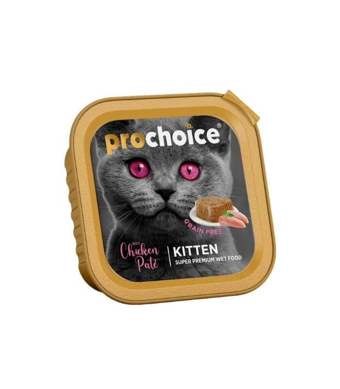 Pro Choice Kitten Pate Tavuk Etli Tahılsız Yaş Yavru Kedi Maması 100gr