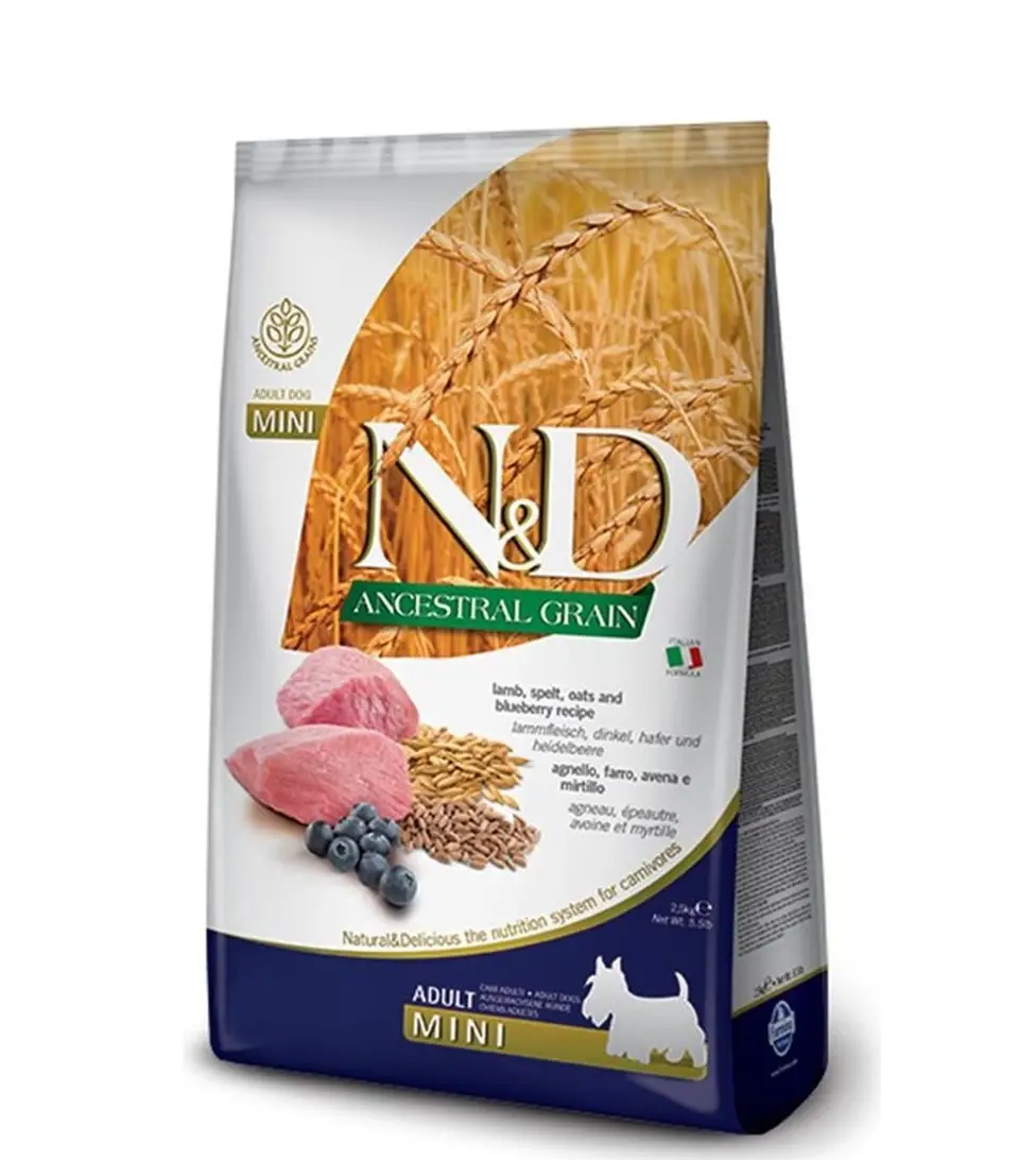 ND Düşük Tahıllı Kuzu Etli Yaban Mersini Küçük Irk Köpek Maması 2,5kg