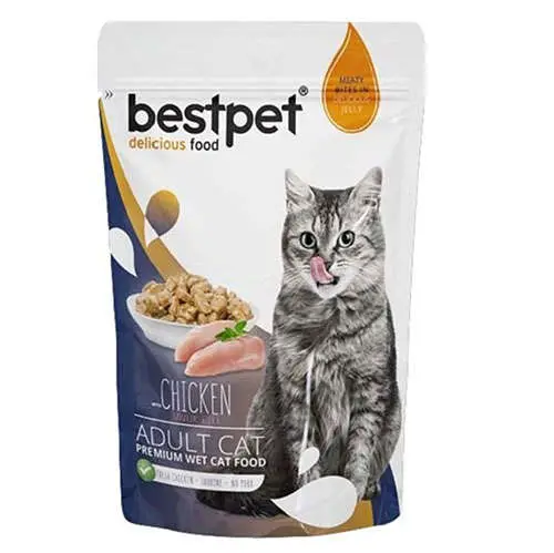 Bestpet Pouch Jelly Tavuk Etli Kedi Yaş Maması 85 Gr