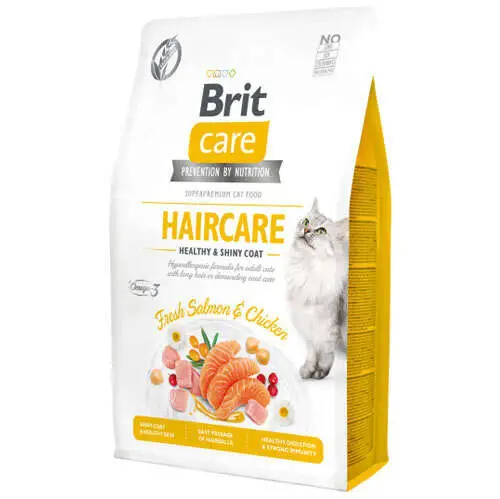 Brit Care Haircare Somon Tavuk Deri ve Tüy Sağlığı Tahılsız Kedi Maması 7 Kg