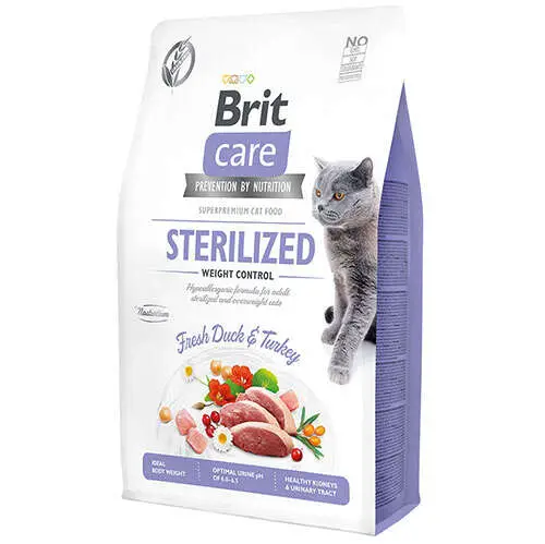 Brit Care Sterilised Ördek ve Hindi Tahılsız Kısırlaştırılmış Kedi Maması 2 Kg 