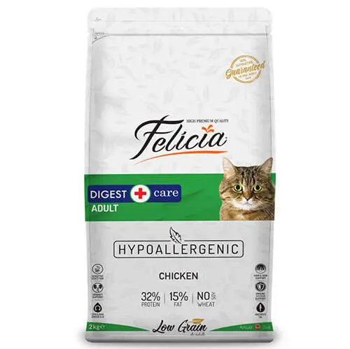 Felicia Hypoallergenic Düşük Tahıllı Yetişkin Tavuk Etli Kedi Maması 2 Kg 