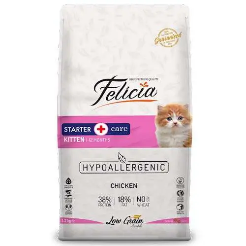 Felicia Hypoallergenic Kitten Düşük Tahıllı Tavuk ve Hamsi Yavru Kedi Maması 2 Kg 