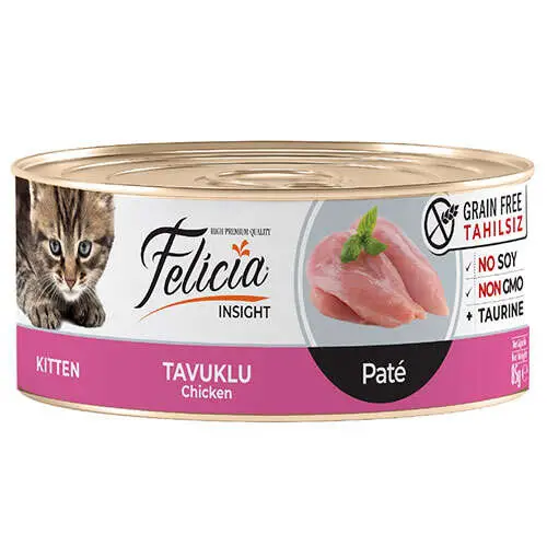 Felicia Insight Kitten Tavuk Etli Pate Tahılsız Yavru Kedi Konservesi 85 Gr