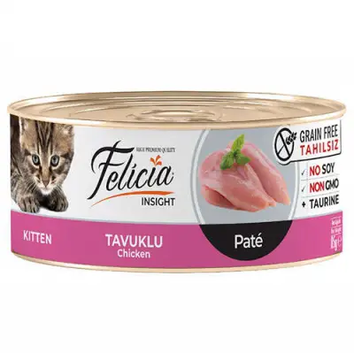 Felicia Insight Kitten Tavuk Etli Pate Tahılsız Yavru Kedi Konservesi 85 Gr