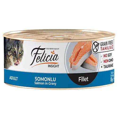 Felicia Insight Somon Balıklı Fileto Tahılsız Kedi Konservesi 85 Gr