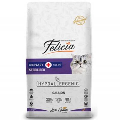 Felicia Hypoallergenic Urinary Sterilised Somonlu Kısırlaştırılmış Kedi Maması 12 Kg 
