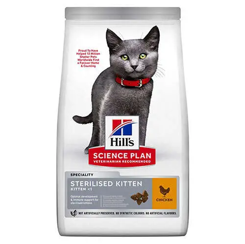 Hill's Sterilised Kitten Kısırlaştırılmış Tavuklu Yavru Kedi Maması 3 Kg