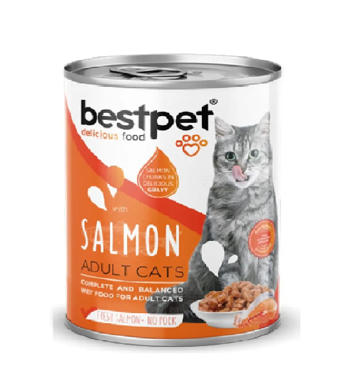 Bestpet 400 gr Yetişkin Kediler Için, Taze Somon Parça Etli ve Soslu Yaş Mama