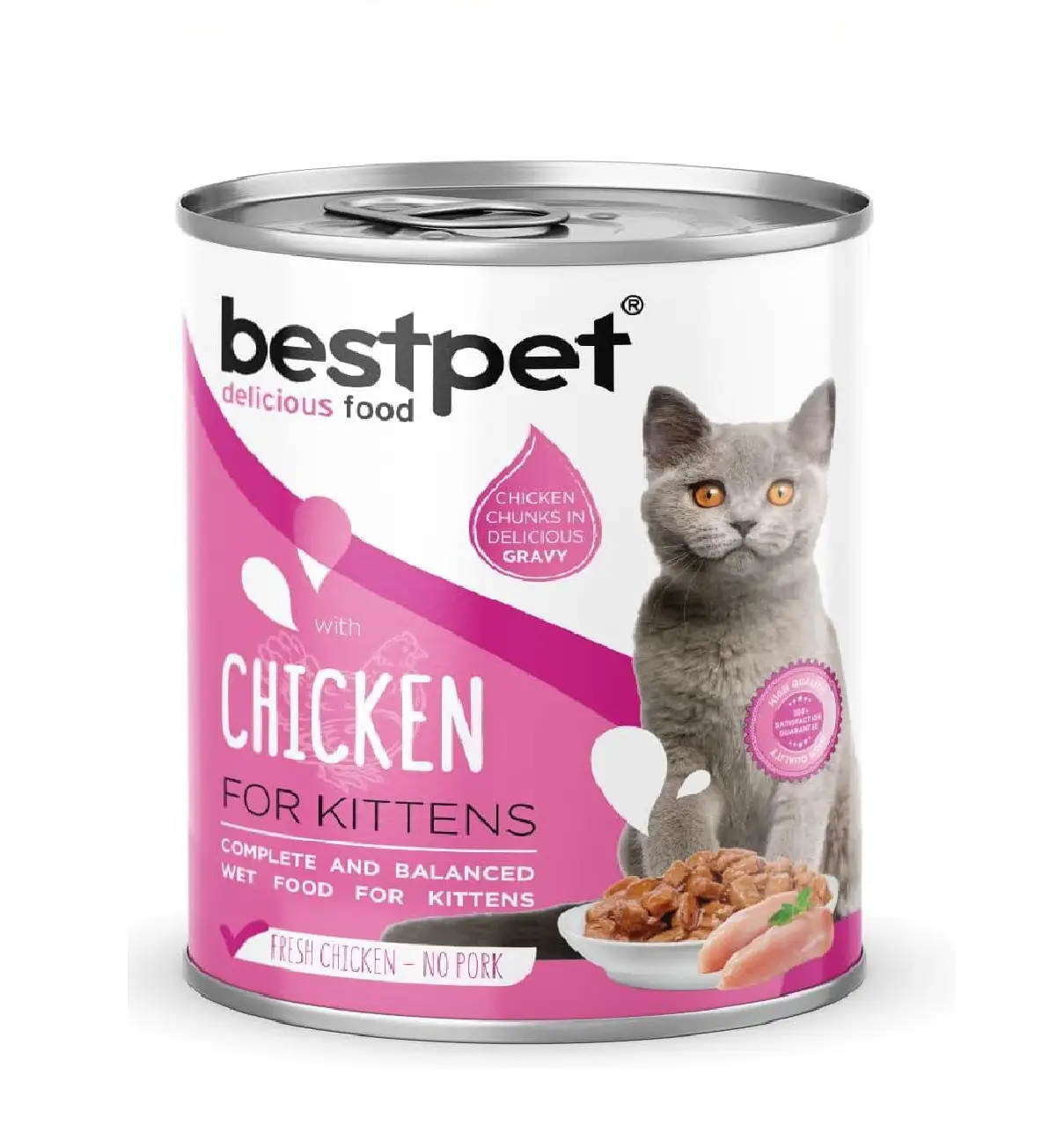 Bestpet Yavru Kediler İçin, Taze Tavuk Parça Etli Ve Soslu Yaş Mama