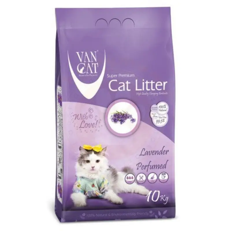 Vancat 10 Lt Ince Taneli Lavanta Kokulu Kedi Kumu | Doğal Kedi Kumu