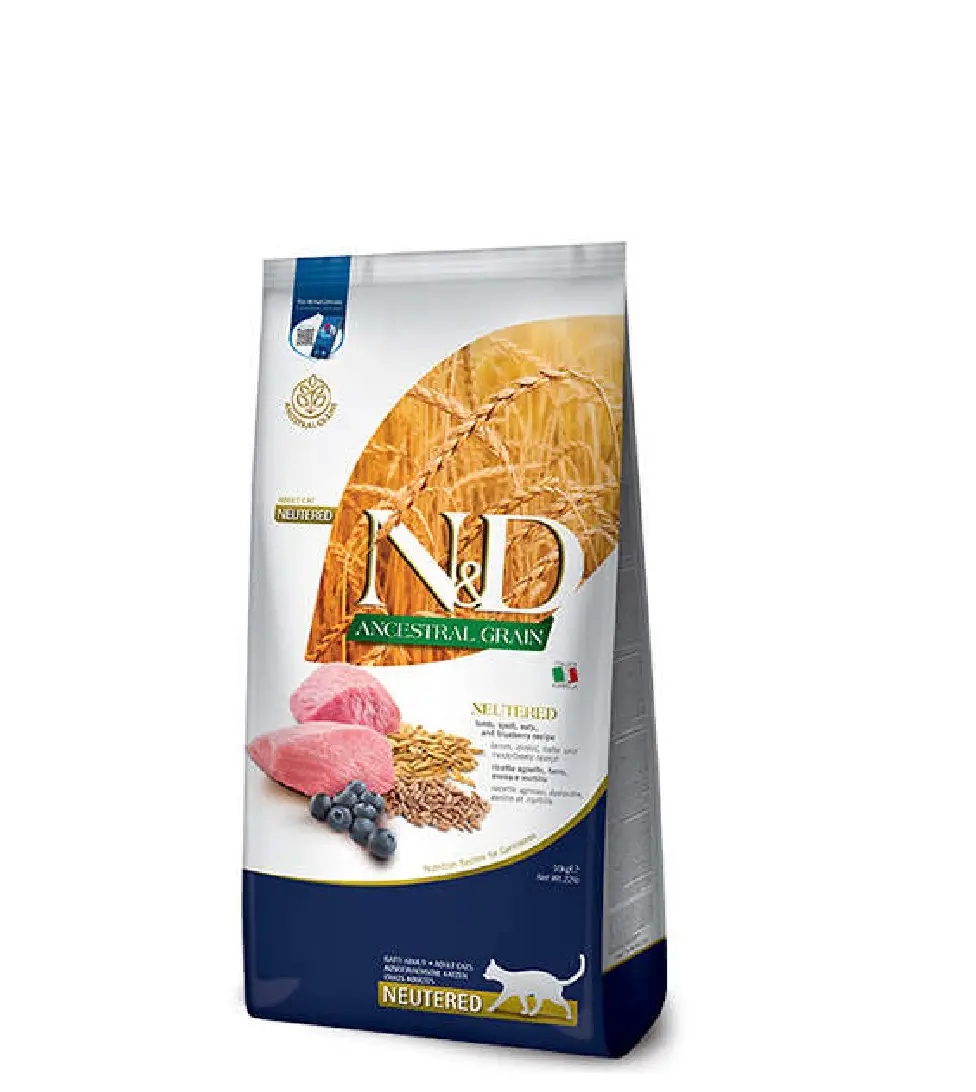 ND Düşük Tahıllı Kuzu Yaban Mersini Kısırlaştırılmış Kedi Maması 10 Kg