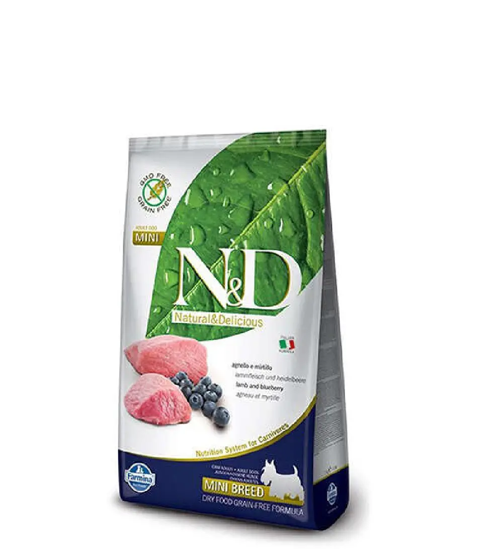 ND Tahılsız Kuzu Eti Yaban Mersini Küçük Irk Köpek Maması 7 Kg