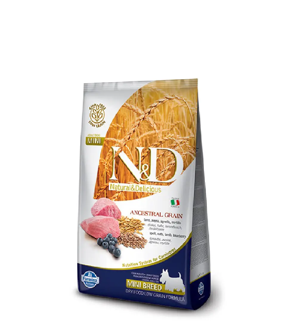 ND Düşük Tahıl Kuzu ve Yaban Mersinli Küçük Irk Köpek Maması 7 Kg